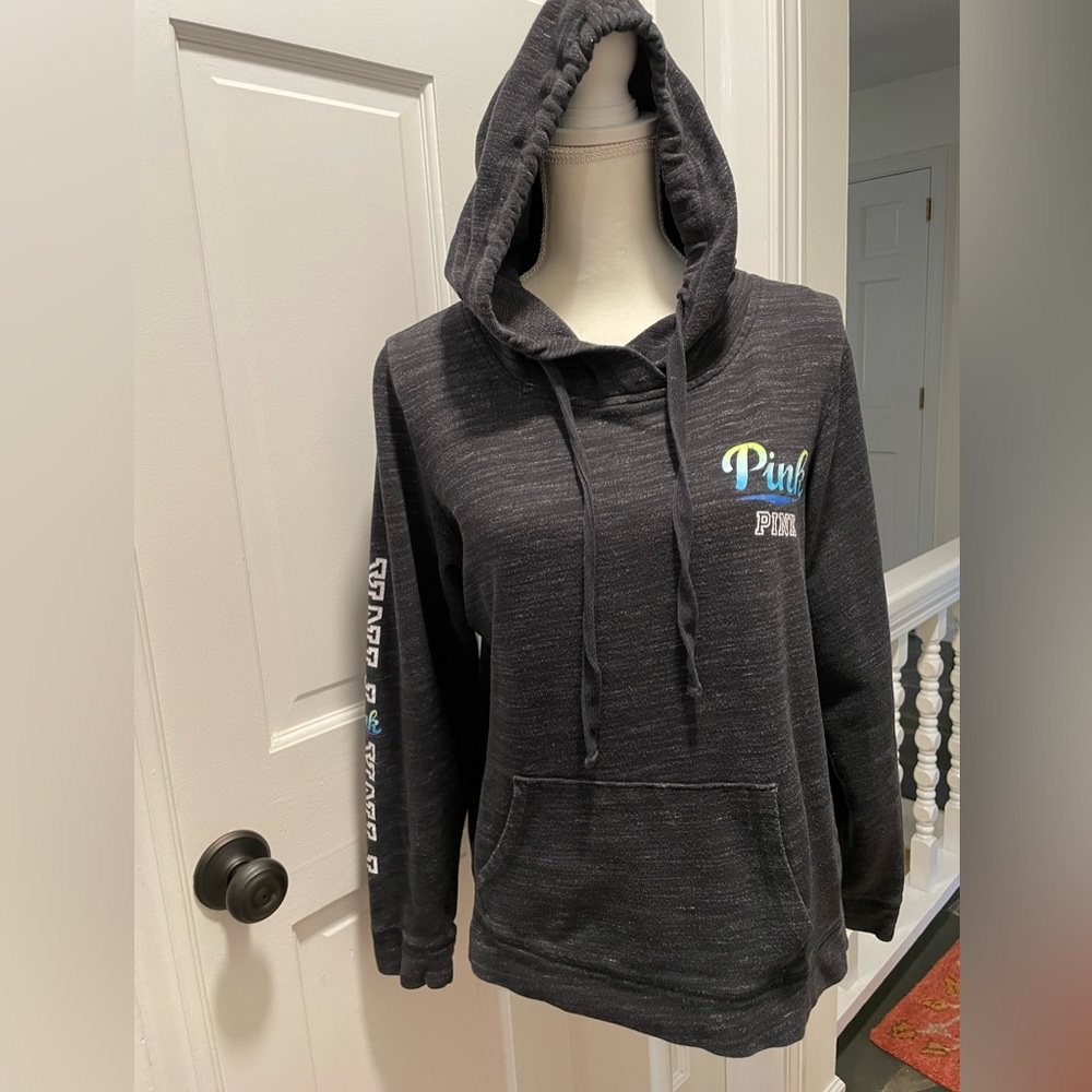 Victoria's Secret black Hoodie with Pink Logo